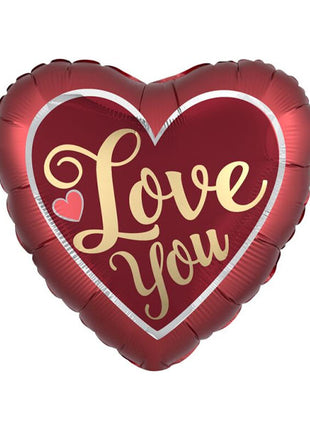 28in Anagram Satin Sangria & Gold Balloon