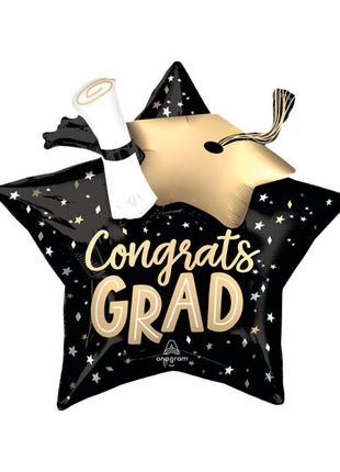 28in Anagram Satin Twirling Tassels Congrats Grad Balloon