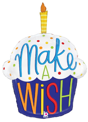 28in Betallic Make a Wish Cupcake Balloon