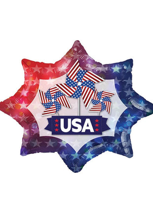 28in NovaLoons USA Pinwheels Balloon