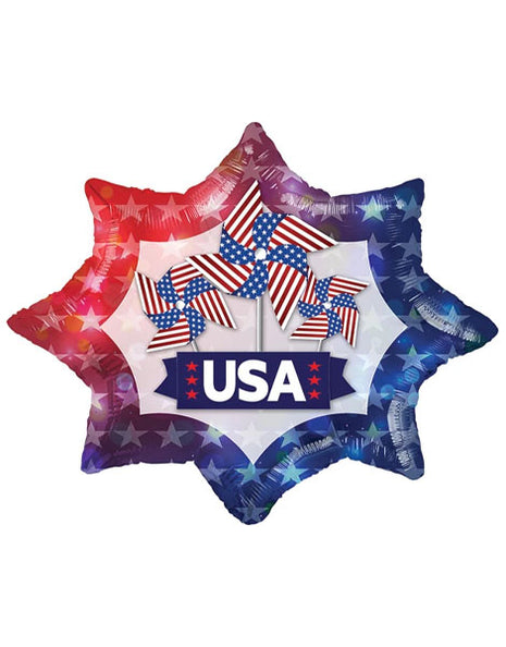 28in NovaLoons USA Pinwheels Balloon