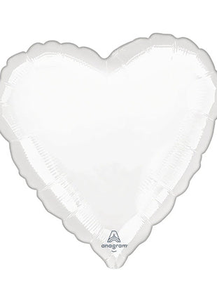 28in Anagram White Heart Balloon
