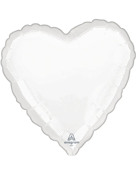 28in Anagram White Heart Balloon