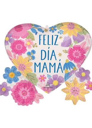 29in Anagram Feliz Dia Mama Botanical Lines Balloon