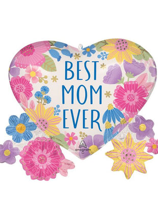 29in Anagram Best Mom Ever Botanical Lines Balloon