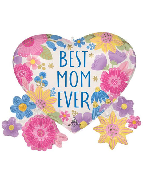 29in Anagram Best Mom Ever Botanical Lines Balloon