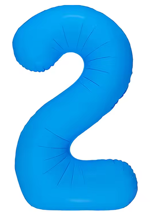 Globo azul neón número 2 de DecoChamp de 34 pulgadas