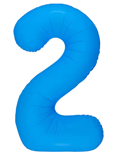 Globo azul neón número 2 de DecoChamp de 34 pulgadas