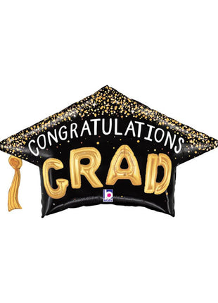 30in Betallic Congratulations Confetti Grad Hat Balloon