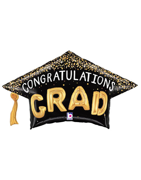 30in Betallic Congratulations Confetti Grad Hat Balloon