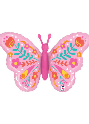 30in Betallic Fun Folk Butterfly Balloon