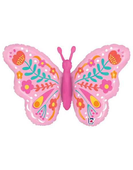 30in Betallic Fun Folk Butterfly Balloon