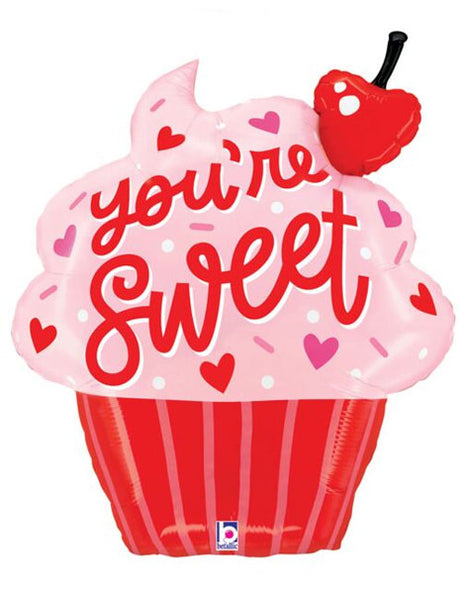 30in Betallic You're Sweet Cupcake Balloon