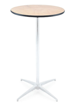 Mesa de cóctel redonda de madera ACT de 30 pulgadas (postes de 42 pulgadas) (solo para recoger)