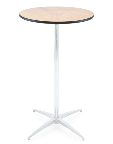 Mesa de cóctel redonda de madera ACT de 30 pulgadas (postes de 42 pulgadas) (solo para recoger)