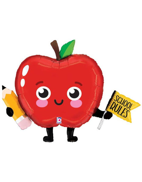 31in Betallic School Rules Apple Balloon