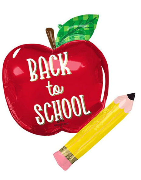31in Betallic Back to School Apple and Pencil Balloon