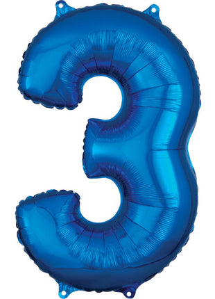 34in Anagram Blue Number 3 Balloon - Joker Party Supply