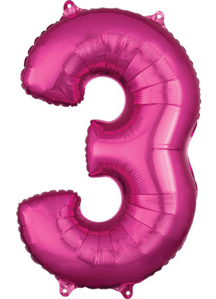 34in Anagram Pink Number 3 - Joker Party Supply
