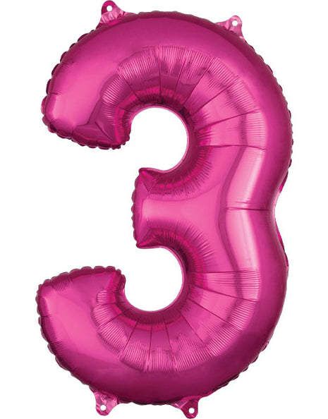 34in Anagram Pink Number 3 - Joker Party Supply