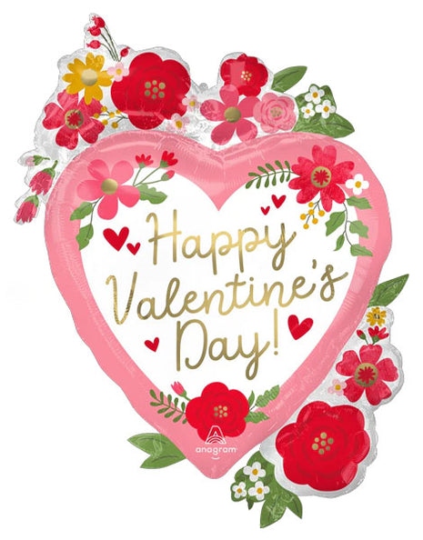 34in Anagram Happy Valentine's Day Floral Balloon