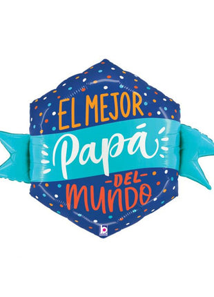 34in Betallic El Mejor Papa De Mundo Balloon