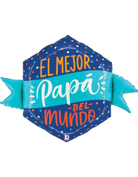 34in Betallic El Mejor Papa De Mundo Balloon