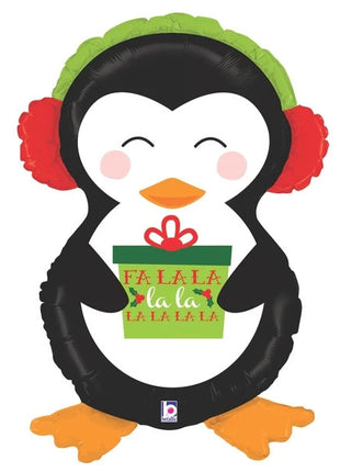 34in Betallic Holiday Penguin Balloon