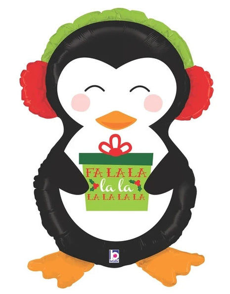 34in Betallic Holiday Penguin Balloon