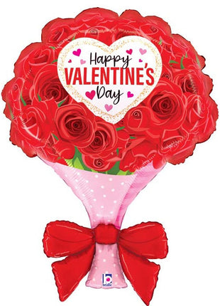 32in Betallic Valentine Wrapped Roses Balloon