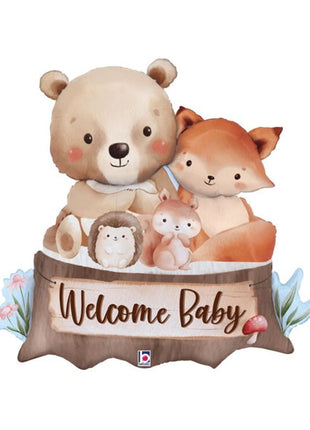 34in Betallic Woodland Welcome Baby Balloon