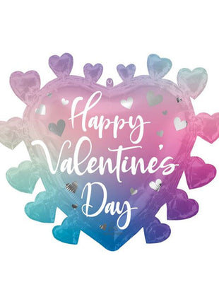 35in Anagram Happy Valentine's Day Filtered Ombré Hearts Balloon