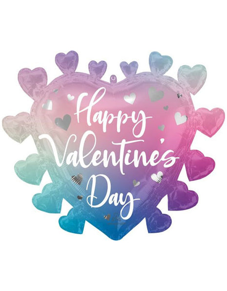 35in Anagram Happy Valentine's Day Filtered Ombré Hearts Balloon