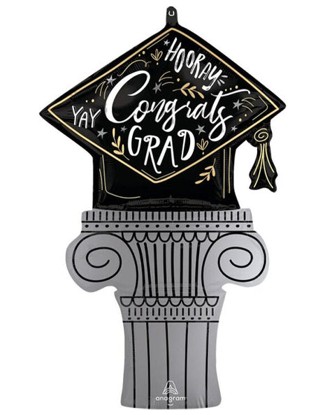 35in Anagram Satin Grad Cap Achievement Burst Balloon
