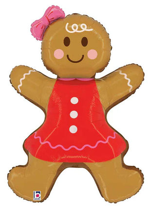 35in Betallic Gingerbread Woman Balloon