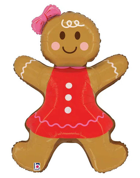 35in Betallic Gingerbread Woman Balloon