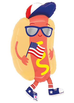 35in Betallic Patriotic Hot Dog Balloon