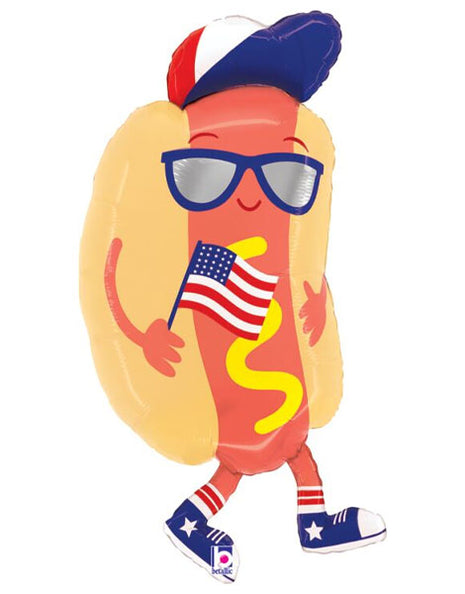35in Betallic Patriotic Hot Dog Balloon