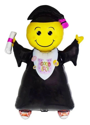 35in Jumping Grad Pink Balloon