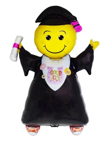 35in Jumping Grad Pink Balloon