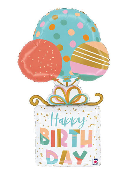 36in Betallic Birthday Gift Celebration Balloon