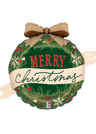 36in Betallic Cozy Christmas Wreath Balloon