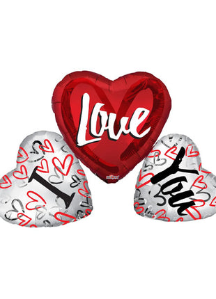 36in ConverUSA I Love 3 Hearts Balloon