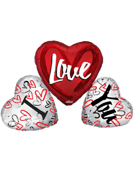 36in ConverUSA I Love 3 Hearts Balloon