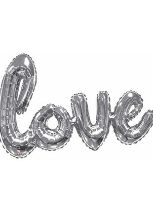 36in ConverUSA Silver Love Script Balloon