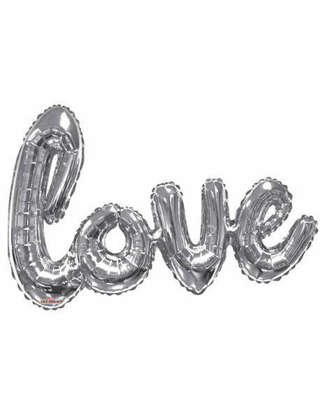 36in ConverUSA Silver Love Script Balloon