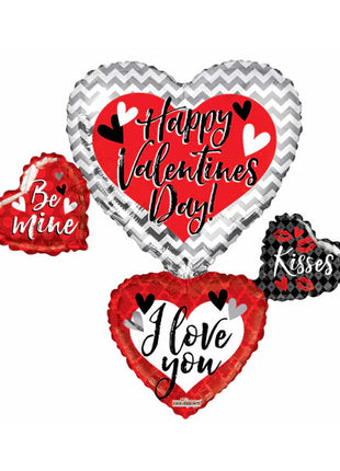 36in ConverUSA Valentine Many Hearts Cluster Balloon