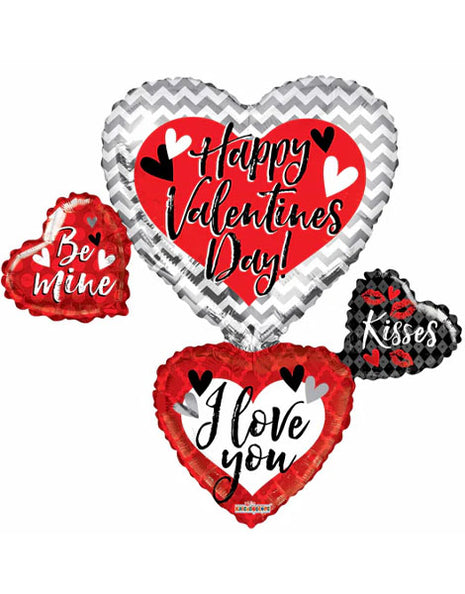 36in ConverUSA Valentine Many Hearts Cluster Balloon