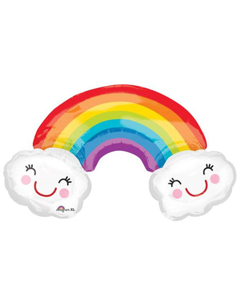 37in Anagram Rainbow with Clouds Balloon