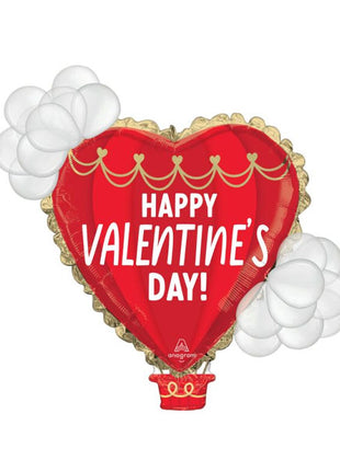 38in Anagram Happy Valentine's Day Hot Air Balloon With Latex Balloons